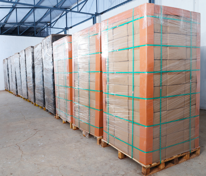 coir stacks in warehouse